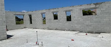 Concrete foundation and building construction