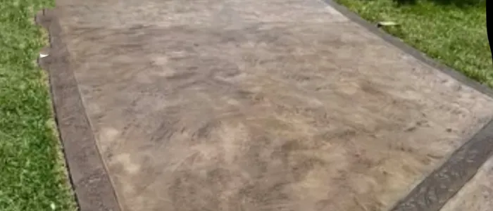 Completed residential concrete driveway